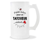 Verre à bière Tatoueur adoré | Chope de Bière Pinte Idée Cadeau Humour Collègue famille Homme Anniversaire Noël