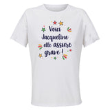 Maillot de Sport Femme Jacqueline Elle Assure - T-Shirt Respirant Polyester Manches Courtes - Cadeau Sportive Anniversaire Noël Fête des Mères