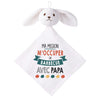 Doudou Bébé Lapin Ma Mission Barbecue avec Papa Gaze de Coton Cadeau Baby Shower