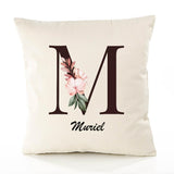 Housse de Coussin Premium Muriel Lettre - Coton Canvas Fairtrade Beige Idée Cadeau Décoration Canapé