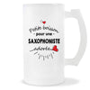 Verre à bière Saxophoniste adorée femme | Chope de Bière Pinte Idée Cadeau Humour Collègue famille Homme Anniversaire Noël