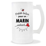 Verre à bière Marin adoré | Chope de Bière Pinte Idée Cadeau Humour Collègue famille Homme Anniversaire Noël