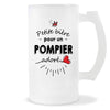Verre à bière Pompier adoré | Chope de Bière Pinte Idée Cadeau Humour Collègue famille Homme Anniversaire Noël