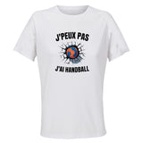 Maillot de Sport Femme Handball J'peux Pas - T-Shirt Respirant Polyester Manches Courtes - Cadeau Sportive Anniversaire Noël Fête des Mères