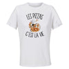 Maillot de Sport Femme Pizza C'est La Vie - T-Shirt Respirant Polyester Manches Courtes - Cadeau Sportive Anniversaire Noël Fête des Mères