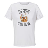Maillot de Sport Femme Pizza C'est La Vie - T-Shirt Respirant Polyester Manches Courtes - Cadeau Sportive Anniversaire Noël Fête des Mères