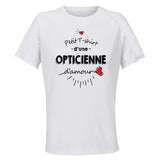 Maillot de Sport Femme Opticienne Damour - T-Shirt Respirant Polyester Manches Courtes - Cadeau Sportive Anniversaire Noël Fête des Mères