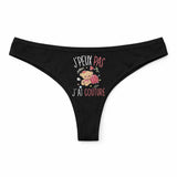 Culotte Tanga Personnalisé Femme Couture Kopia Jpeux Pas - sous-Vêtement Coton Idée Cadeau Humour Saint Valentin Anniversaire