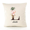 Housse de Coussin Premium Lucile Lettre - Coton Canvas Fairtrade Beige Idée Cadeau Décoration Canapé