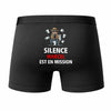 Caleçon Marcel Silence Marcel est en Mission - Humour Boxer Coton Idée Cadeau
