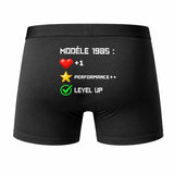 Caleçon Level Up 1985 - Humour Boxer Coton Jeu Vidéo Idée Cadeau Anniversaire
