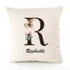 Housse de Coussin Premium Raphaëlle Lettre - Coton Canvas Fairtrade Beige Idée Cadeau Décoration Canapé