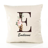 Housse de Coussin Premium Emilienne Lettre - Coton Canvas Fairtrade Beige Idée Cadeau Décoration Canapé