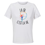 Maillot de Sport Femme Gymnastique Rythmique C'est La Vie - T-Shirt Respirant Polyester Manches Courtes - Cadeau Sportive Anniversaire Noël Fête des Mères