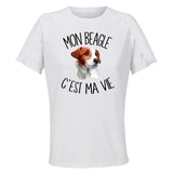 Maillot de Sport Femme Beagle C'est La Vie - T-Shirt Respirant Polyester Manches Courtes - Cadeau Sportive Anniversaire Noël Fête des Mères