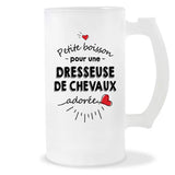 Verre à bière Dresseuse de chevaux adorée femme | Chope de Bière Pinte Idée Cadeau Humour Collègue famille Homme Anniversaire Noël