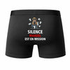 Caleçon Manuel Silence Manuel est en Mission - Humour Boxer Coton Idée Cadeau