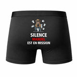 Caleçon Manuel Silence Manuel est en Mission - Humour Boxer Coton Idée Cadeau