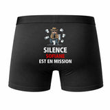 Caleçon Sofiane Silence Sofiane est en Mission - Humour Boxer Coton Idée Cadeau