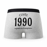 Caleçon Millésime 1990 - Humour Boxer Gris Idée Cadeau Anniversaire
