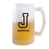 Verre à Bière Jean-Hugues Lettre Sport | Chope de Bière Pinte | Idée Cadeau Prénom Style Basket Université Anniversaire Papa Collègue Départ Retraite Noël