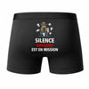 Caleçon Gregory Silence Gregory est en Mission - Humour Boxer Coton Idée Cadeau