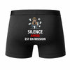 Caleçon Amine Silence Amine est en Mission - Humour Boxer Coton Idée Cadeau