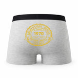 Caleçon Authentique Depuis 1970 - Humour Boxer Gris Millésime Idée Cadeau
