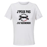 Maillot de Sport Femme Taekwondo J'peux Pas - T-Shirt Respirant Polyester Manches Courtes - Cadeau Sportive Anniversaire Noël Fête des Mères