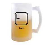 Verre à Bière Loïs Lettre Clavier | Chope de Bière Pinte | Idée Cadeau Prénom Informaticien Geek Gamer Anniversaire Papa Collègue Départ Retraite Noël