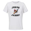 Maillot de Sport Femme Cricket J'peux Pas - T-Shirt Respirant Polyester Manches Courtes - Cadeau Sportive Anniversaire Noël Fête des Mères