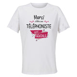 Maillot de Sport Femme pour Merci Telephoniste Geniale - T-Shirt Respirant Polyester Manches Courtes - Cadeau Sportive Anniversaire Noël Fête des Mères