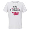 Maillot de Sport Femme pour Merci Electricienne Geniale - T-Shirt Respirant Polyester Manches Courtes - Cadeau Sportive Anniversaire Noël Fête des Mères