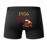 Caleçon S'Améliore avec l'Âge Depuis 1956 - Humour Boxer Coton Idée Cadeau Anniversaire