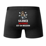 Caleçon Maxence Silence Maxence est en Mission - Humour Boxer Coton Idée Cadeau