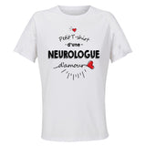 Maillot de Sport Femme Neurologue Damour - T-Shirt Respirant Polyester Manches Courtes - Cadeau Sportive Anniversaire Noël Fête des Mères