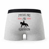 Caleçon Horse - Humour Boxer Gris Idée Cadeau Passion