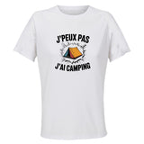 Maillot de Sport Femme Camping J'peux Pas - T-Shirt Respirant Polyester Manches Courtes - Cadeau Sportive Anniversaire Noël Fête des Mères