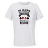 Maillot de Sport Femme Belote Octogenaire - T-Shirt Respirant Polyester Manches Courtes - Cadeau Sportive Anniversaire Noël Fête des Mères