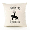 Housse de Coussin Premium Horse Version Blanc - Coton Canvas Fairtrade Beige Idée Cadeau Décoration Canapé 40x40