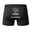 Caleçon Maël Silence Maël est en Mission - Humour Boxer Coton Idée Cadeau
