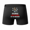 Caleçon Christopher Silence Christopher est en Mission - Humour Boxer Coton Idée Cadeau