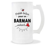 Verre à bière Barman adoré | Chope de Bière Pinte Idée Cadeau Humour Collègue famille Homme Anniversaire Noël