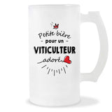 Verre à bière Viticulteur adoré | Chope de Bière Pinte Idée Cadeau Humour Collègue famille Homme Anniversaire Noël