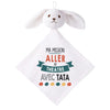 Doudou Bébé Lapin Ma Mission Theatre avec Tata Gaze de Coton Cadeau Baby Shower