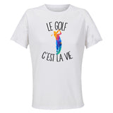 Maillot de Sport Femme Golf C'est La Vie - T-Shirt Respirant Polyester Manches Courtes - Cadeau Sportive Anniversaire Noël Fête des Mères