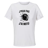 Maillot de Sport Femme Moto J'peux Pas - T-Shirt Respirant Polyester Manches Courtes - Cadeau Sportive Anniversaire Noël Fête des Mères