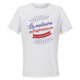 Maillot de Sport Femme Entrepreneuse Meilleure du Monde - T-Shirt Respirant Polyester Manches Courtes - Cadeau Sportive Anniversaire Noël Fête des Mères
