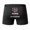 Caleçon Dylan Silence Dylan est en Mission - Humour Boxer Coton Idée Cadeau