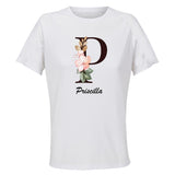 Maillot de Sport Femme Priscilla Lettre - T-Shirt Respirant Polyester Manches Courtes - Cadeau Sportive Anniversaire Noël Fête des Mères